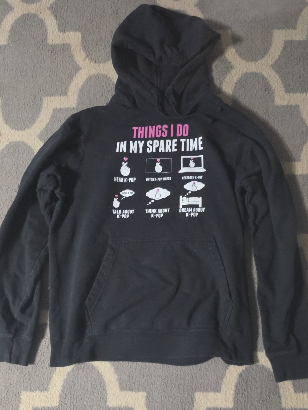 Black K-Pop Hoodie Sweatshirt
